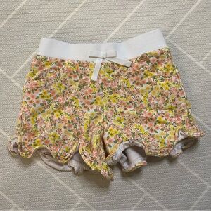 Janie and Jack Floral Ruffle Hem French Terry Short Girl’s Size 4
